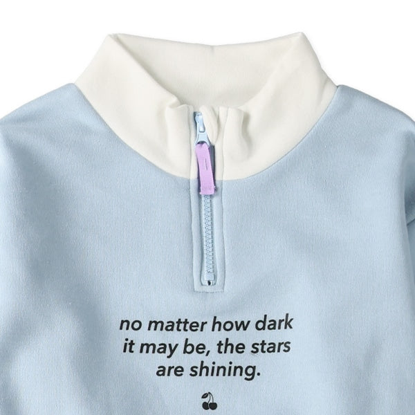 西松屋 ELFINDOLL 裏起毛ハーフジップロゴ長袖ワンピース 正規品