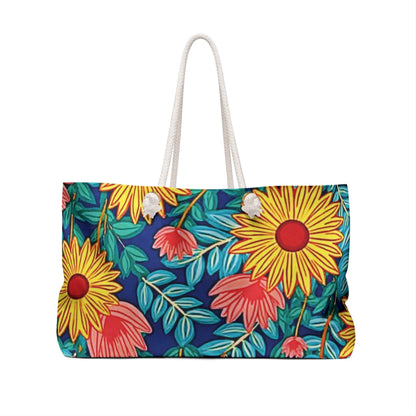 Sunflower Floral Weekender Bag | Bright Botanical Tote | Large Tote Bag | everyday mom bag | mom on the go bag