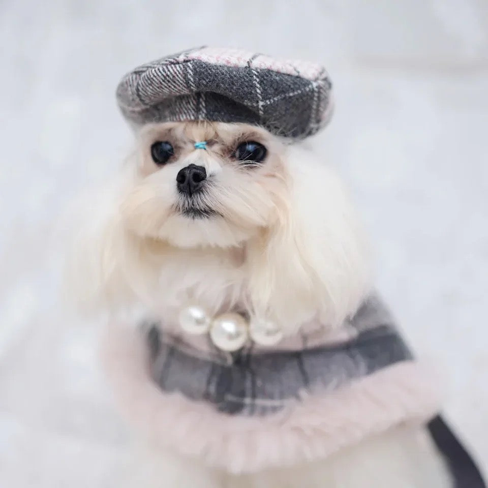 Ophelia Plaid Dog Harness Set | Outfit with Hat and Leash