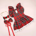 Sleigh Dog Holiday Dress and Bow | Christmas Outfit