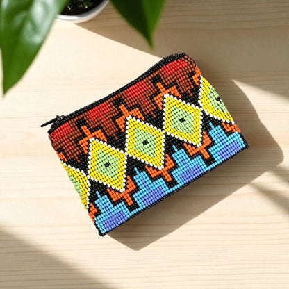 Geometric Beaded coin purse