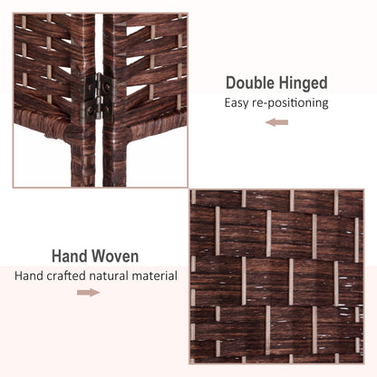 6ft Folding Room Divider, 3 Panel Wall Partition with Wooden Frame for Bedroom, Home Office, Natural