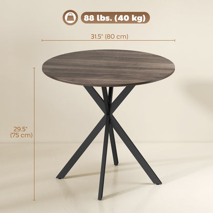 31.5" Industrial Round Dining Table - White Oak