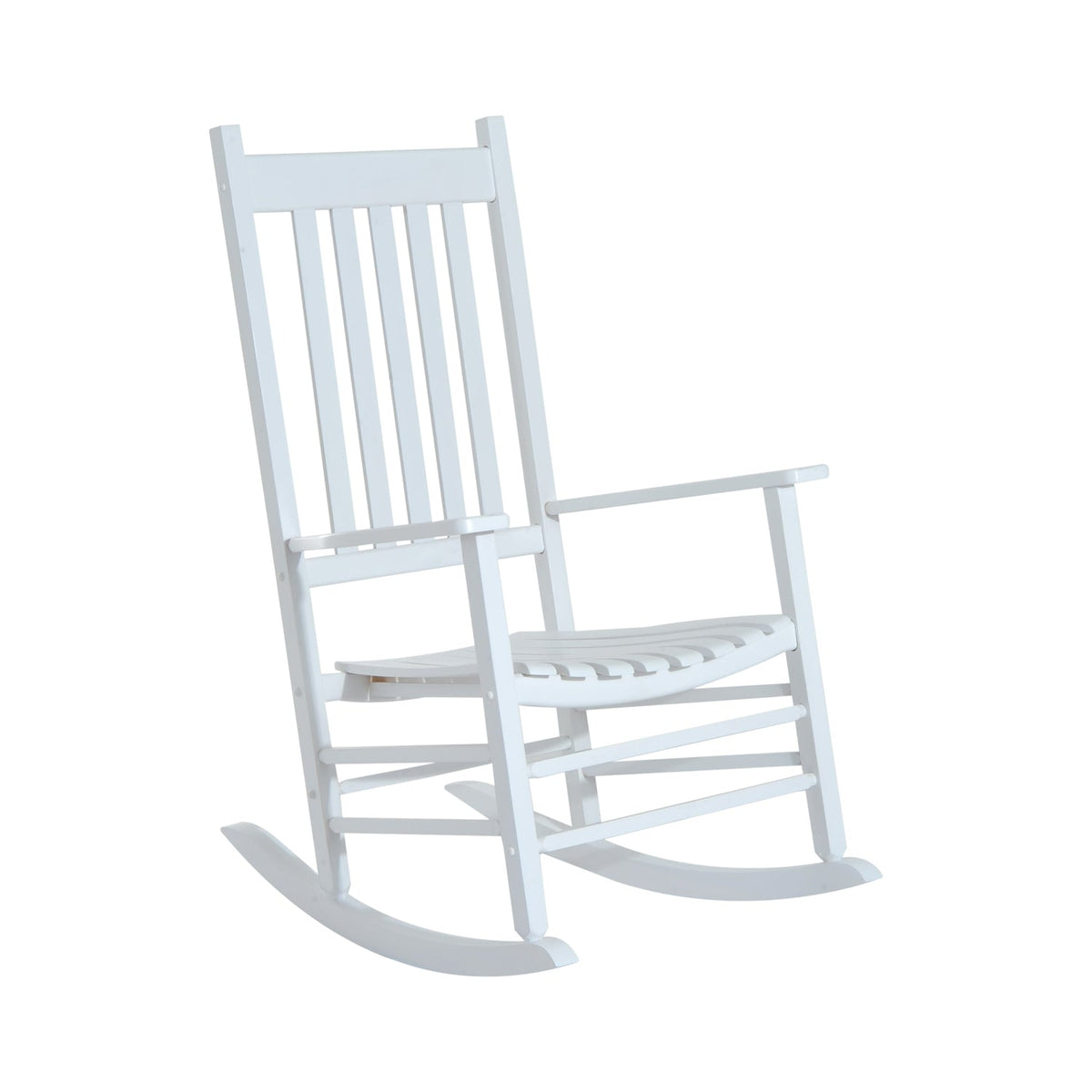 Wooden Porch Rocking Chair Outdoor Patio Rocker Garden Single Leisure Reclining Seat Armchair Natural