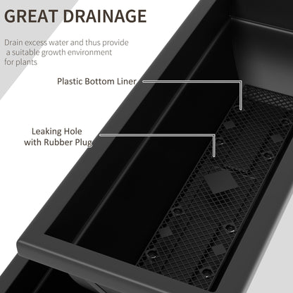 5-Tier Raised Garden Bed with 5 Planter Box, Outdoor Plant Stand Grow Containers with Leaking Holes, Black
