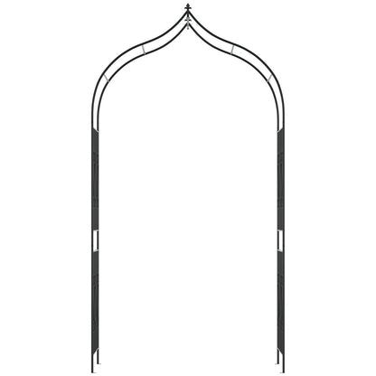 8.7FT Garden Arch Trellis, Outdoor Wedding Arbor for Ceremony with Scrollwork Design for Climbing Roses, Vines and Plants