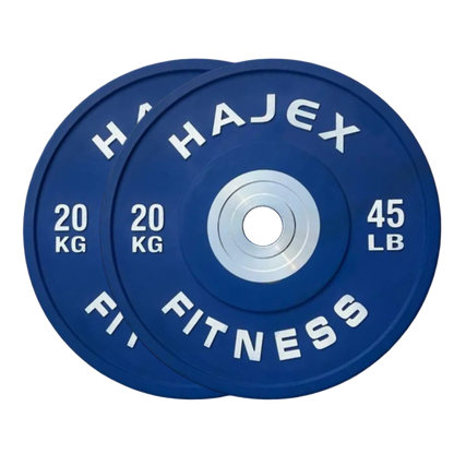 HAJEX Olympic Competition Steel Hub Bumper Plates Colored - 15, 25, 35, 45, 55 LB