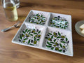 Handcrafted Ceramic Serving 4-Section Tray | For Nuts, Dips, and Appetizers | 9" by 9" size