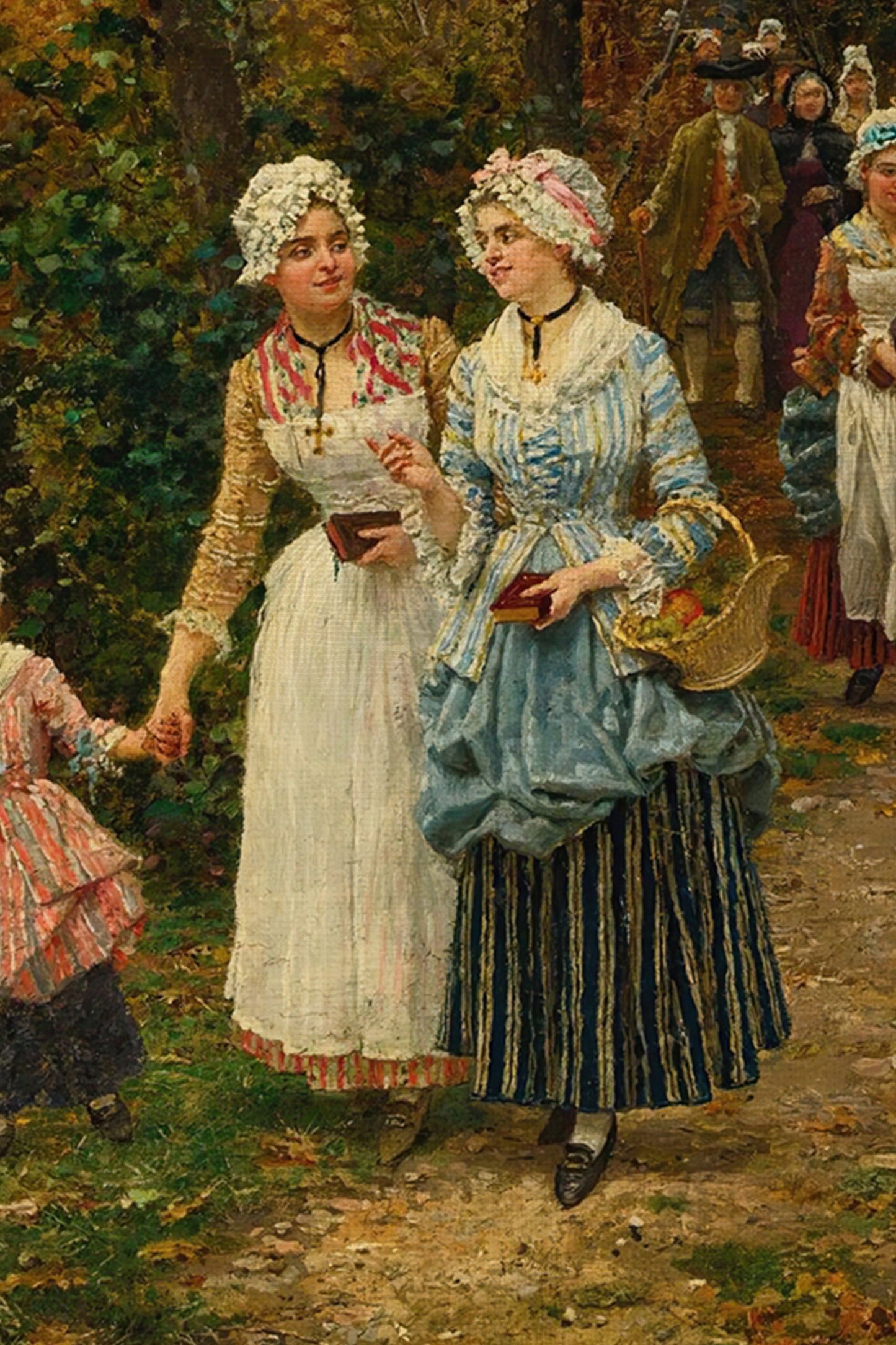 PROMENADE D'AUTOMNE, CADRE VINTAGE OR