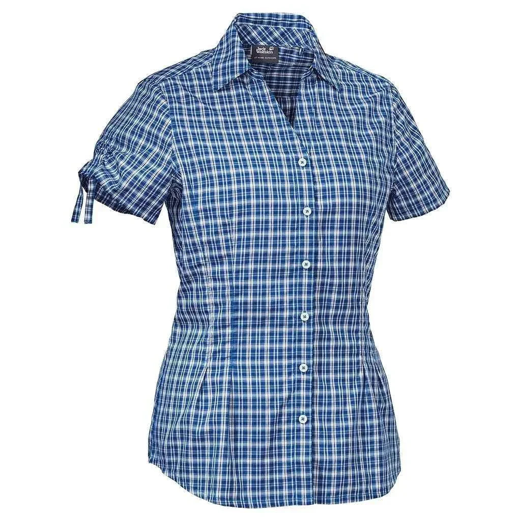 Jack Wolfskin Women's Farlane Short Sleeve Button Up Quick Dry Adventure Shirts