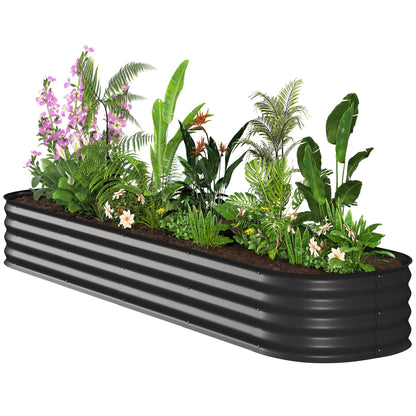 4.9 x 2 x 1ft Galvanized Raised Garden Bed Kit, Metal Planter Box with Safety Edging, Black
