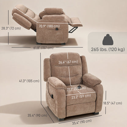Massage Recliner Chair, Power Recliner with Quiet Brushless Motor, Remote, Pockets, 2 Memory Positions, Beige