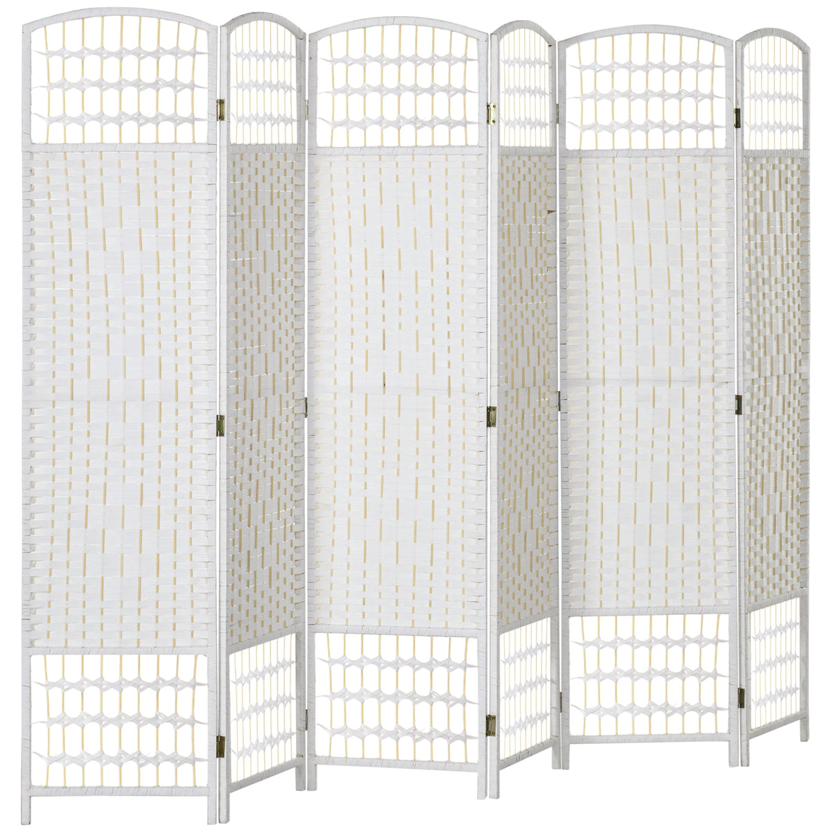 4 Panel Folding Room Divider, Portable Privacy Screen, Wave Fiber Room Partition for Home Office, Black