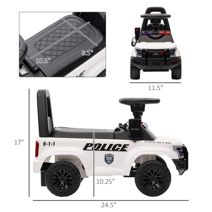 Kids Ride On Sliding Car with Hidden Under Seat Storage, Foot-to-Floor Design, Black