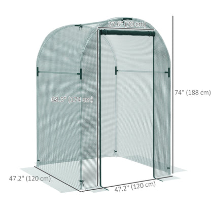 Galvanized Steel Crop Cage, Plant Protection Tent with Zippered Door, 4' x 4', Black