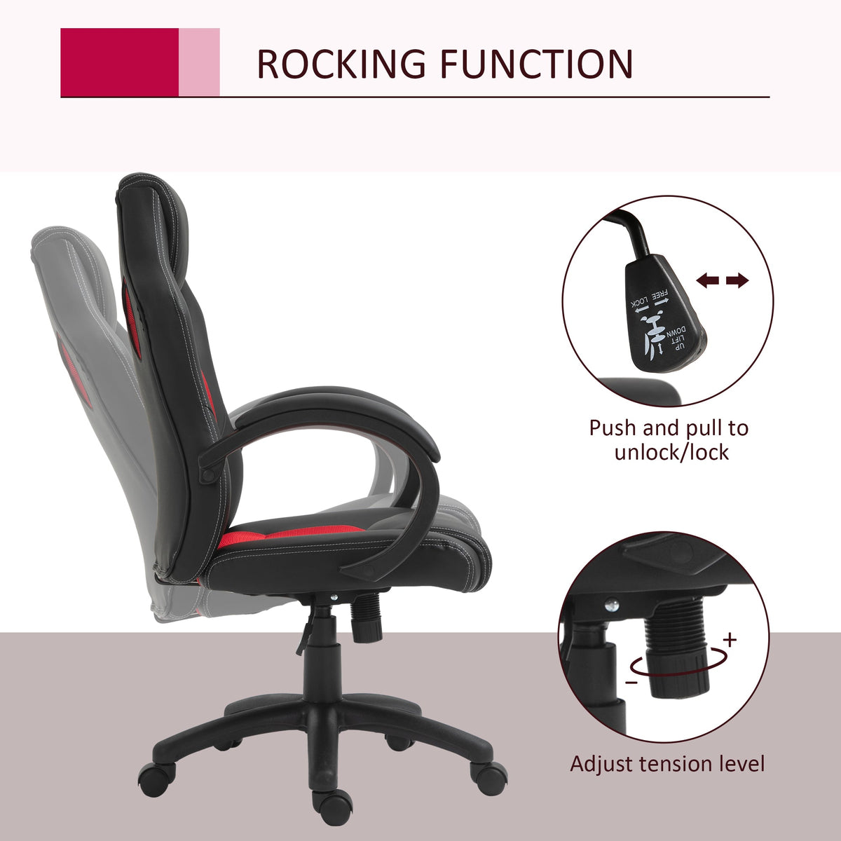 Foster Gaming-Office Chair-Red/Black