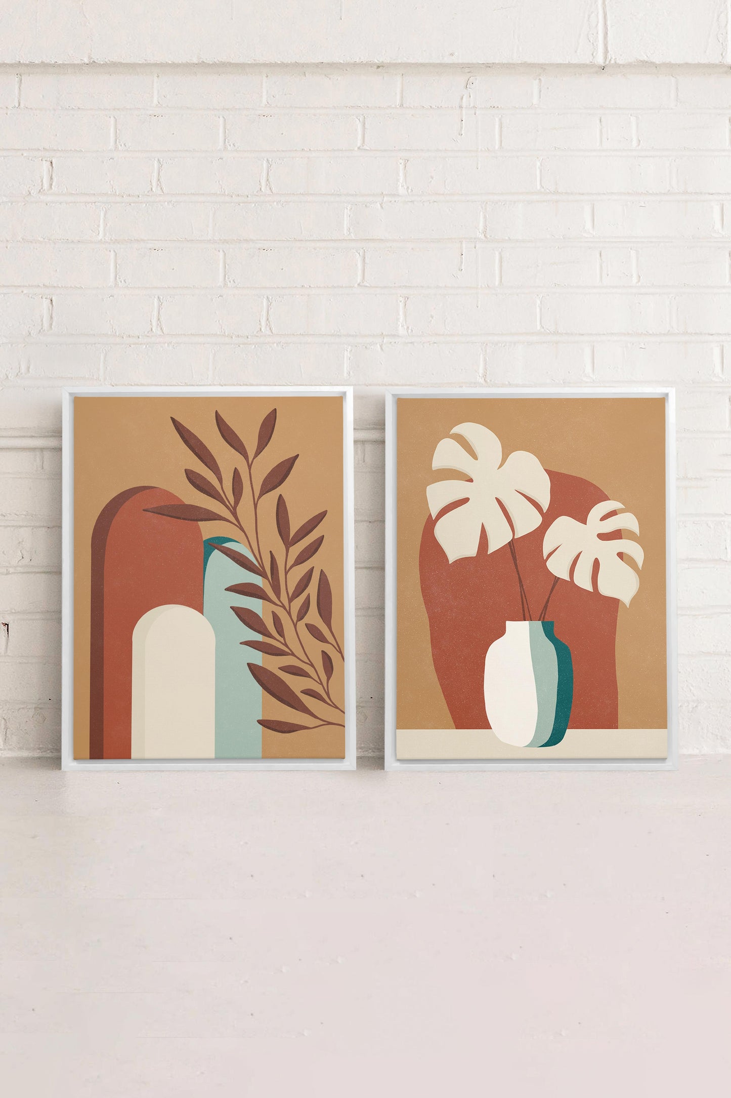 TERRACOTTA OASIS (2 Oeuvres sur toile étirée)