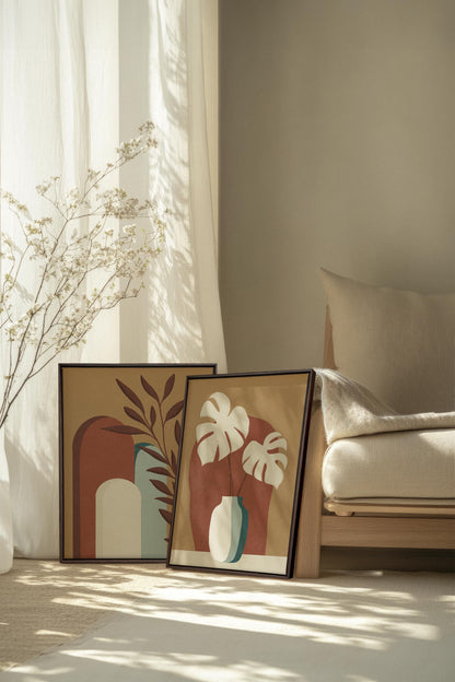 TERRACOTTA OASIS (2 Oeuvres sur toile étirée)