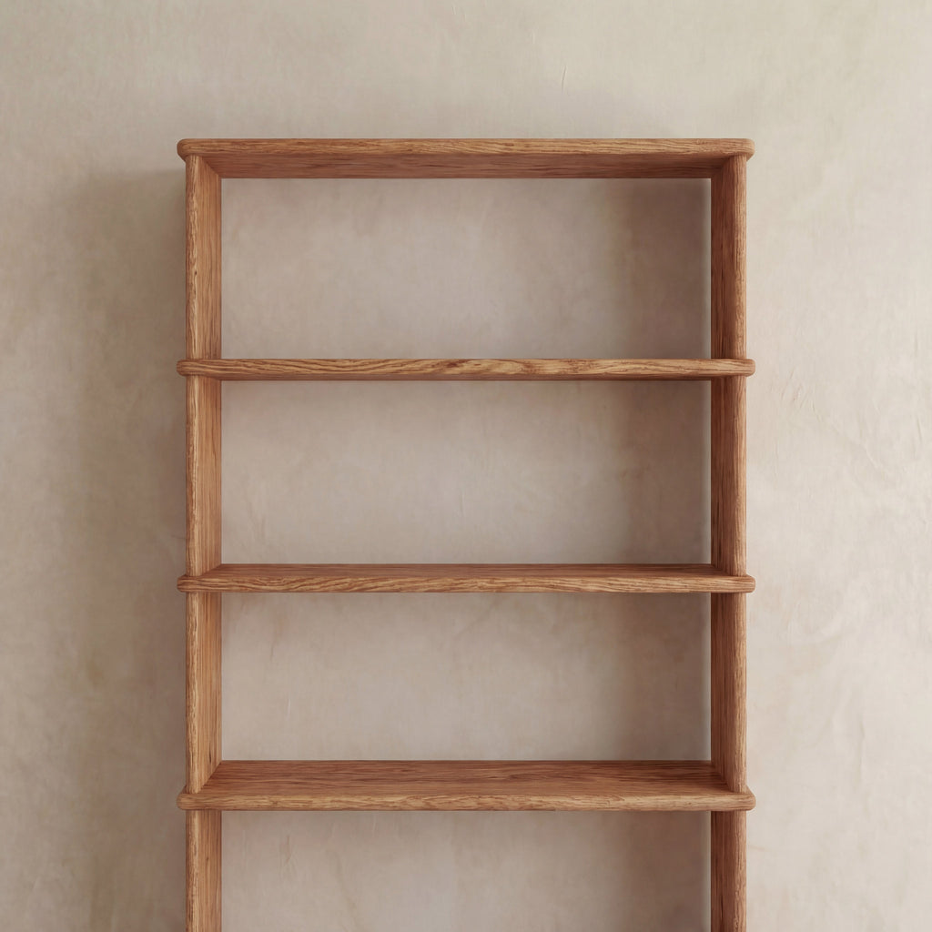 5 shelf bookcase in red oak