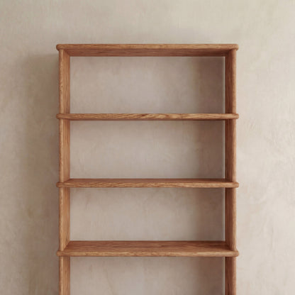 5 shelf bookcase in red oak