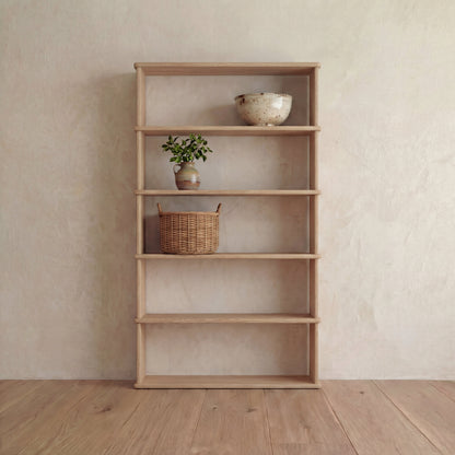 5 shelf bookcase in white oak