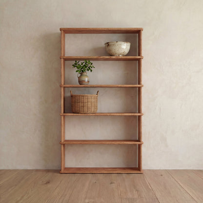 5 shelf bookcase in red oak