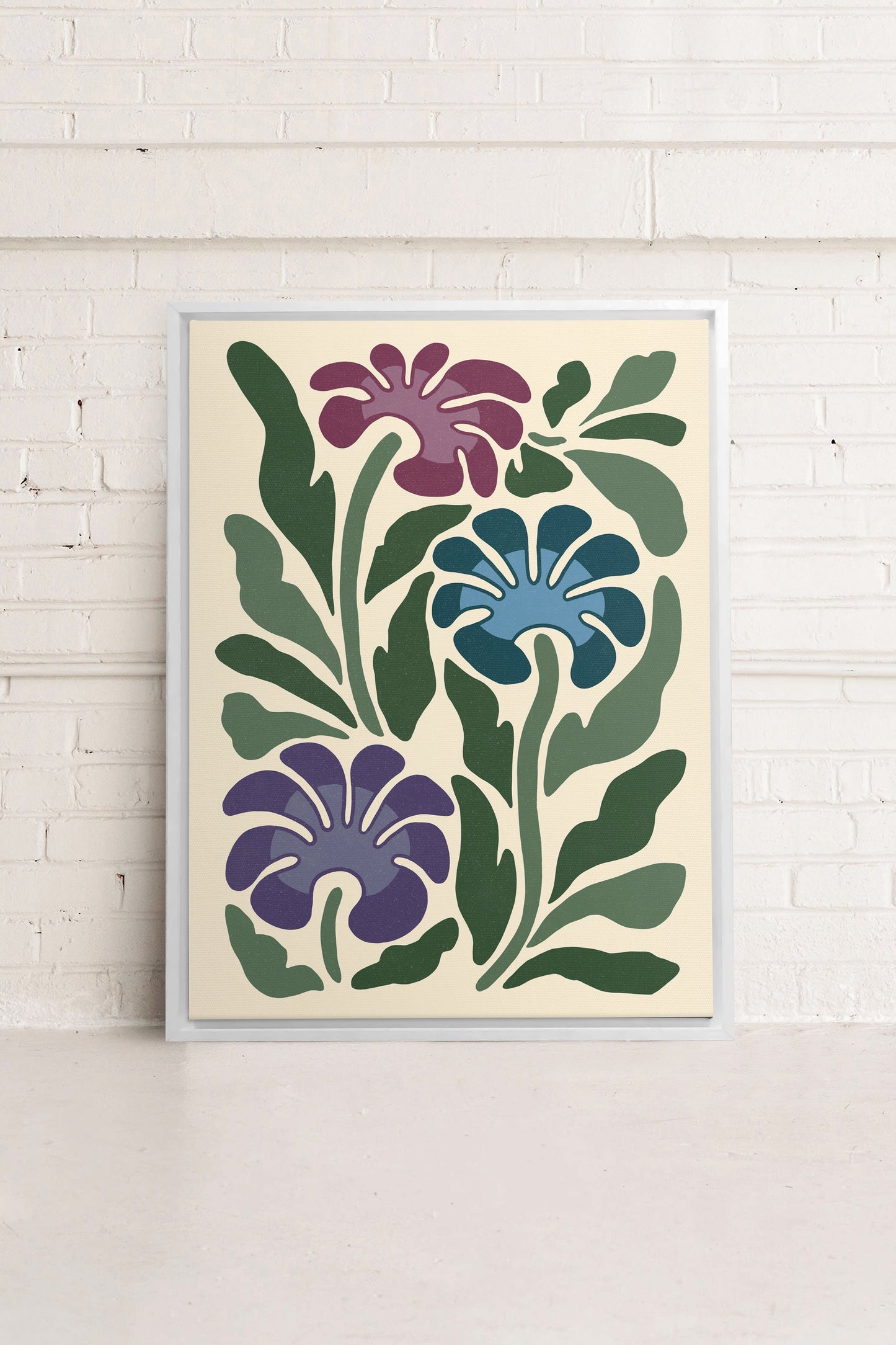 MYSTIC AZURE BLOOMS, Oeuvre sur toile étirée