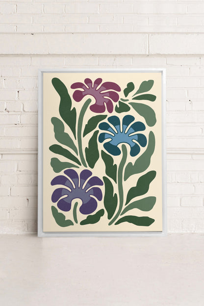 MYSTIC AZURE BLOOMS, Oeuvre sur toile étirée