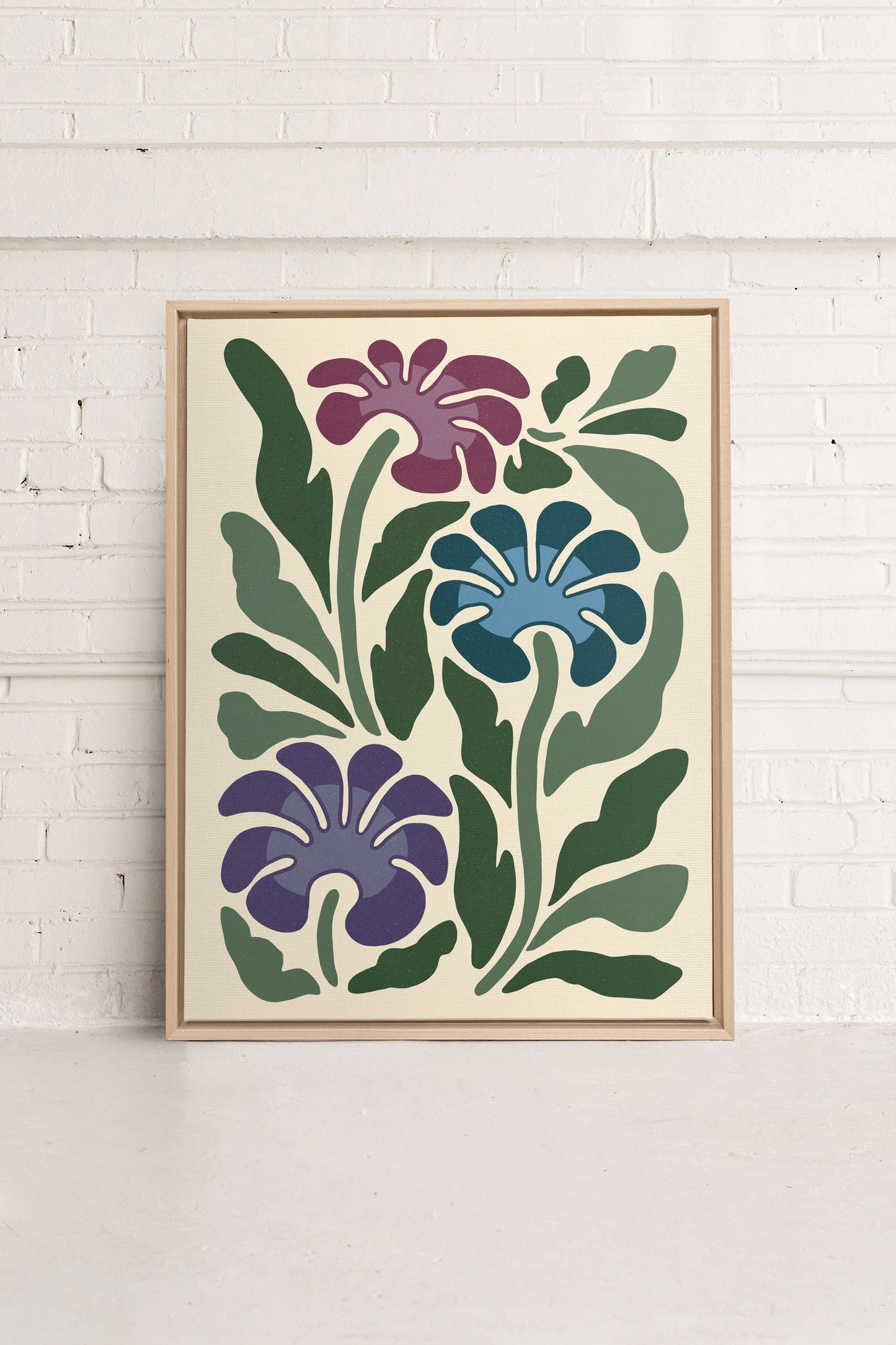 MYSTIC AZURE BLOOMS, Oeuvre sur toile étirée