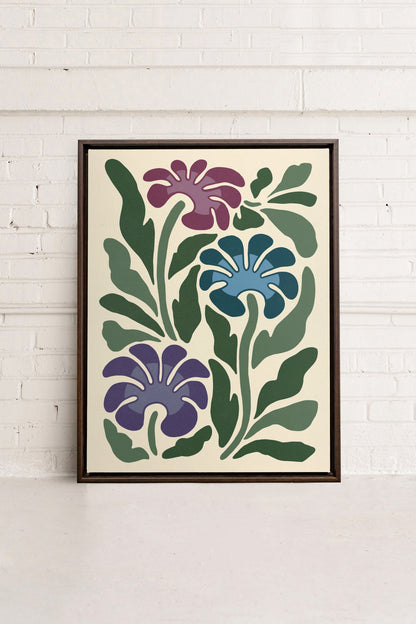MYSTIC AZURE BLOOMS, Oeuvre sur toile étirée