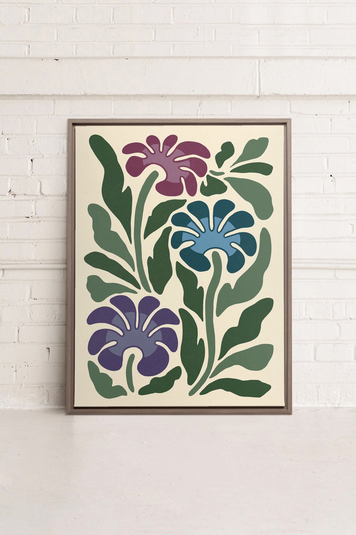 MYSTIC AZURE BLOOMS, Oeuvre sur toile étirée