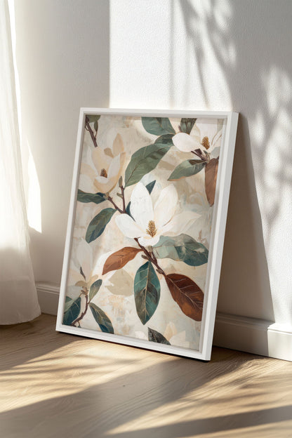 MAGNOLIA BLOOMS, Oeuvre sur toile étirée