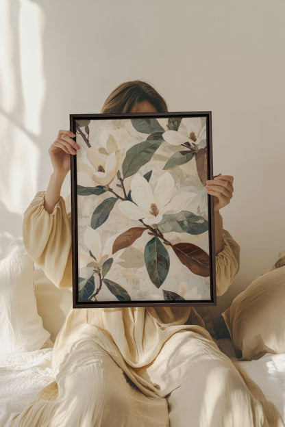 MAGNOLIA BLOOMS, Oeuvre sur toile étirée