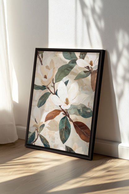 MAGNOLIA BLOOMS, Oeuvre sur toile étirée