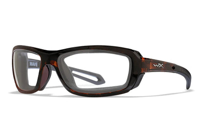 Wiley X Wave Gloss Demi Frame Polarized Emerald Mirror Lens Sunglasses