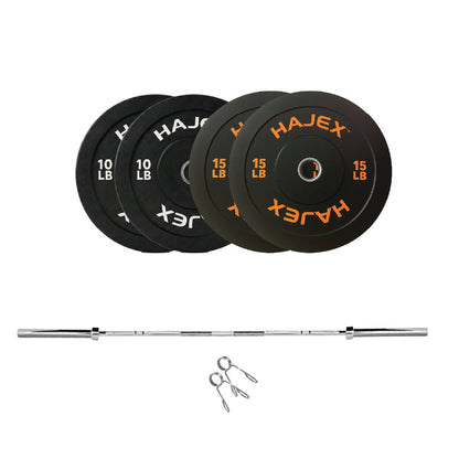 HAJEX Olympic Bumper Weight Plates - 10, 15, 25, 35, 45, 55 LB