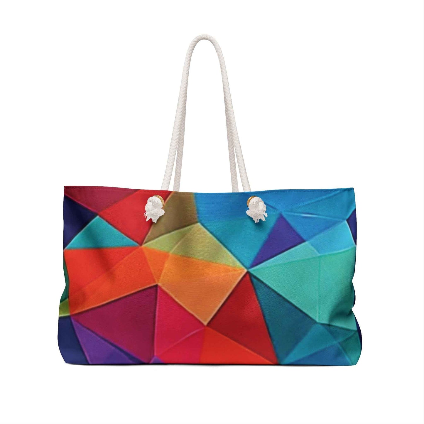 Colorful Geometric Prism Weekender Bag | Bright Abstract Tote | Large Tote Bag