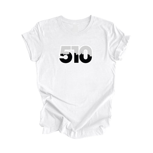 510 Oakland California USA Area Code City Skyline Gift - Unisex T-Shirt - Inspired X