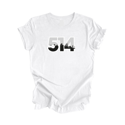 514 Montreal Quebec Canada Area Code City Skyline Gift - Unisex T-Shirt - Inspired X