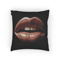 Kiss Design Woven Pillow | Lip Print Accent Pillow