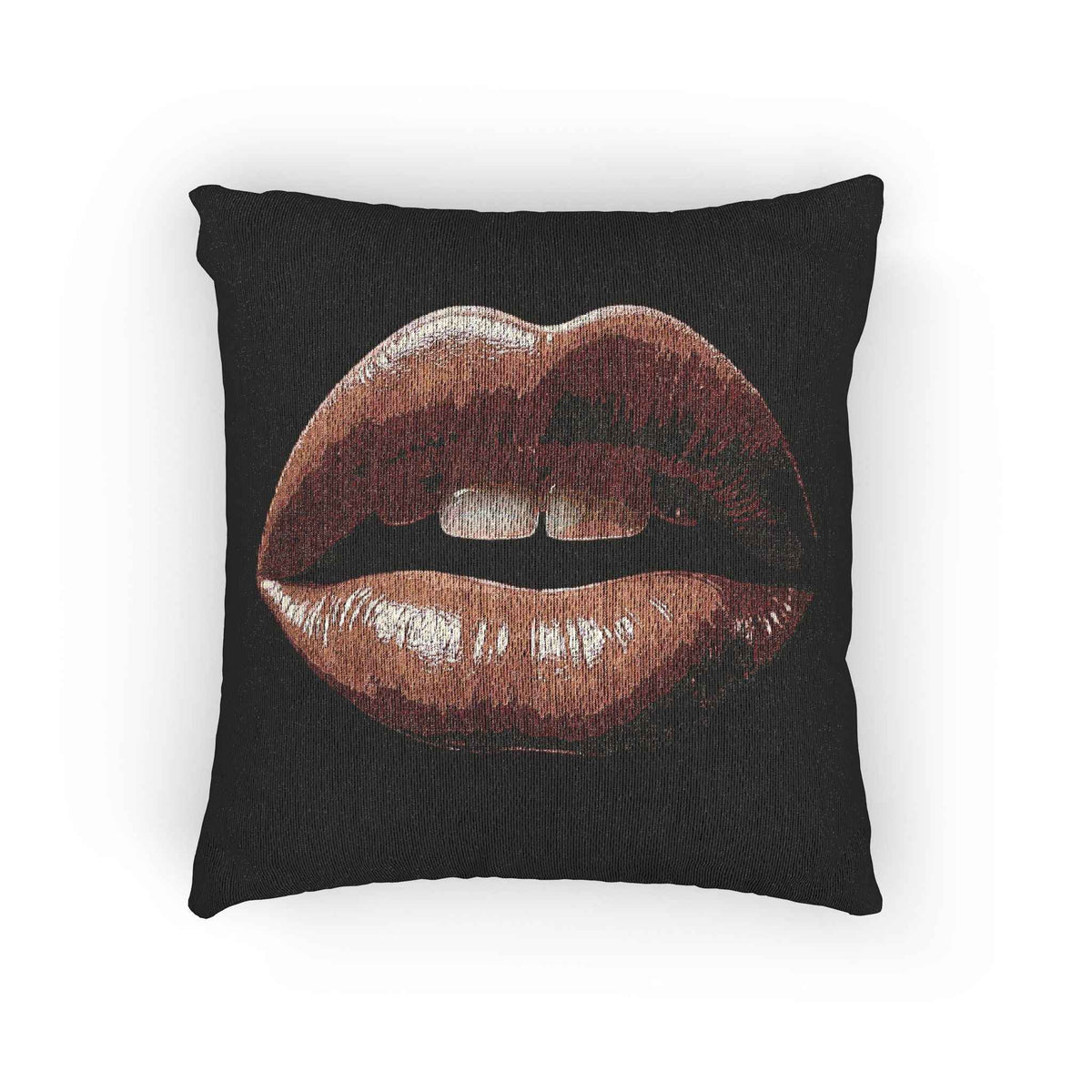 Kiss Design Woven Pillow | Lip Print Accent Pillow