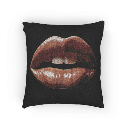 Kiss Design Woven Pillow | Lip Print Accent Pillow
