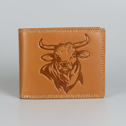 Men’s Steer Embossed Bifold Leather Wallet