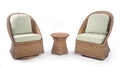 Emmett 3-Piece Wicker Outdoor Swivel Chair Bistro Set