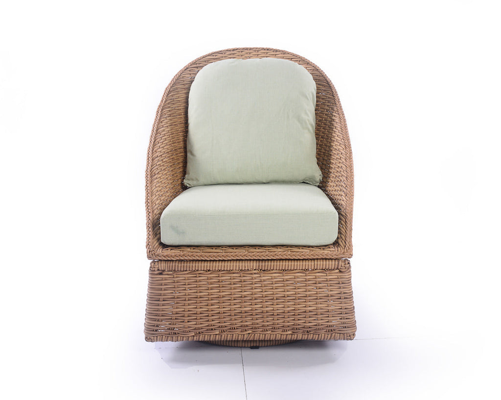 Emmett 3-Piece Wicker Outdoor Swivel Chair Bistro Set