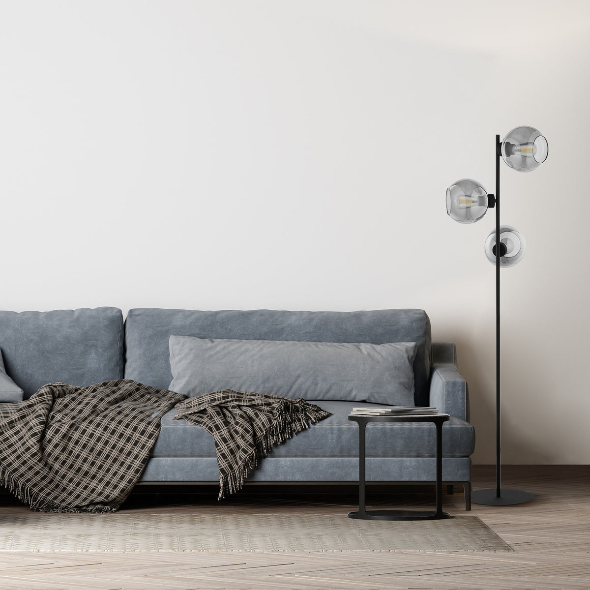 CUBUS Graphite Scandinavian Floor Lamp for Living Room, Bedroom & Office – Modern Minimalist Lighting (Clearance)