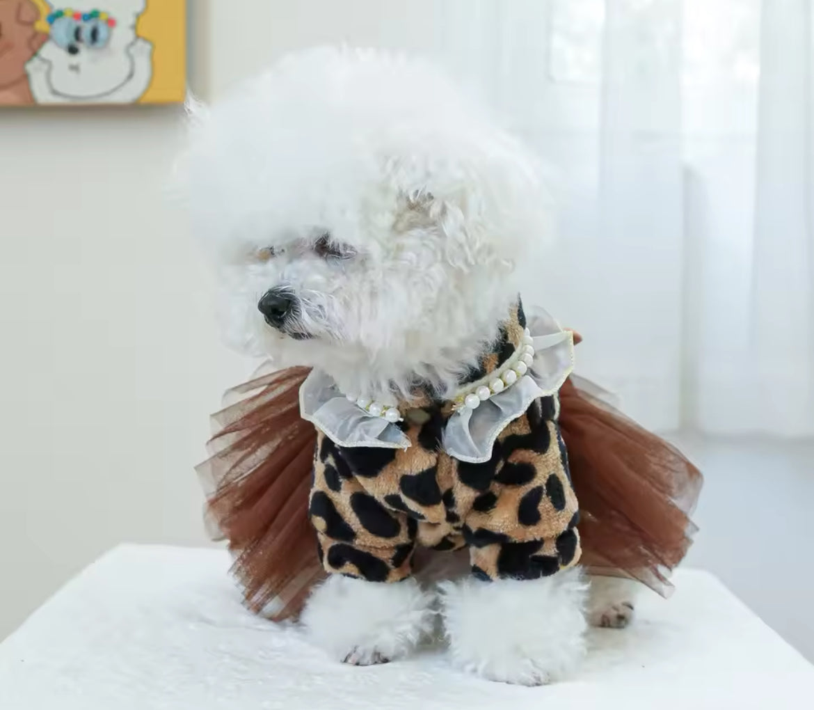 Cheetah Print Dog Dress | Dog Dress for Special Occasions
