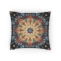 Geometric Starburst Mandala Woven Pillow | Boho Home Decor, Kilim Style