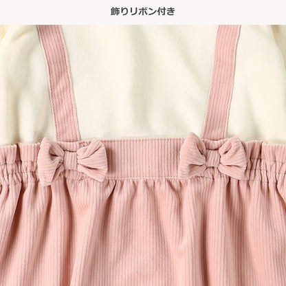 西松屋 ELFINDOLL 裏起毛ニットコールレイヤード風長袖カバーオール 正規品