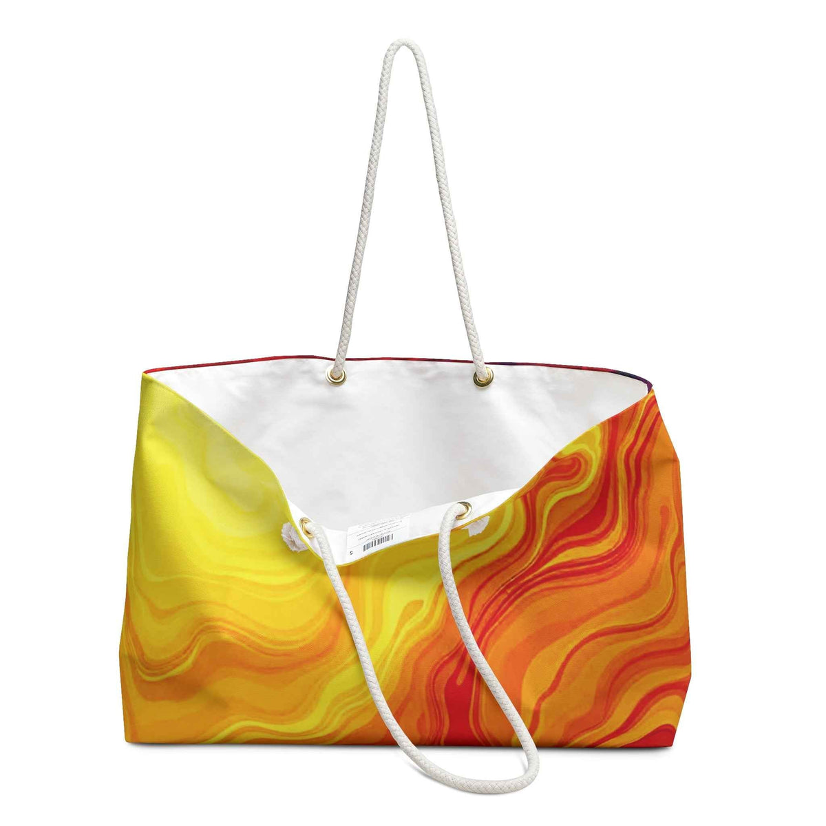 Fiery Abstract Swirl Weekender Bag | Marble Gradient Travel Tote
